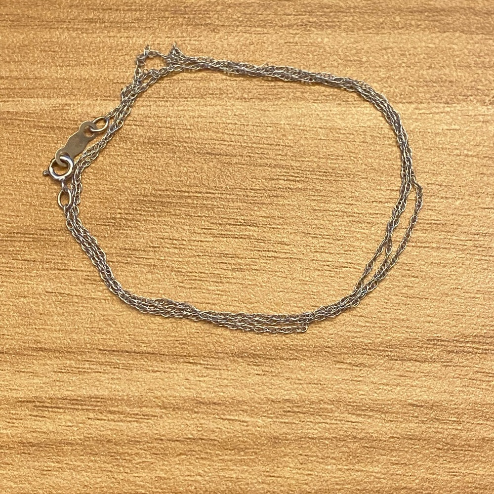 Dainty 14K solid white gold chain necklace – .61 g and 18 inches